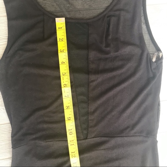 MONTEAU Black Deep-V Maxi Dress with Sheer Back - Picture 6 of 8